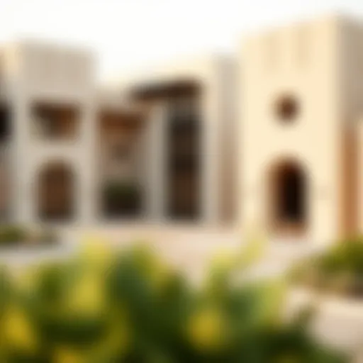 Stunning view of Al Ghadeer Village showcasing its unique architectural design