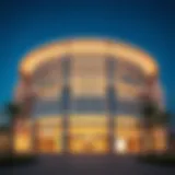 Exterior view of Awani Dubai Mall showcasing modern architecture