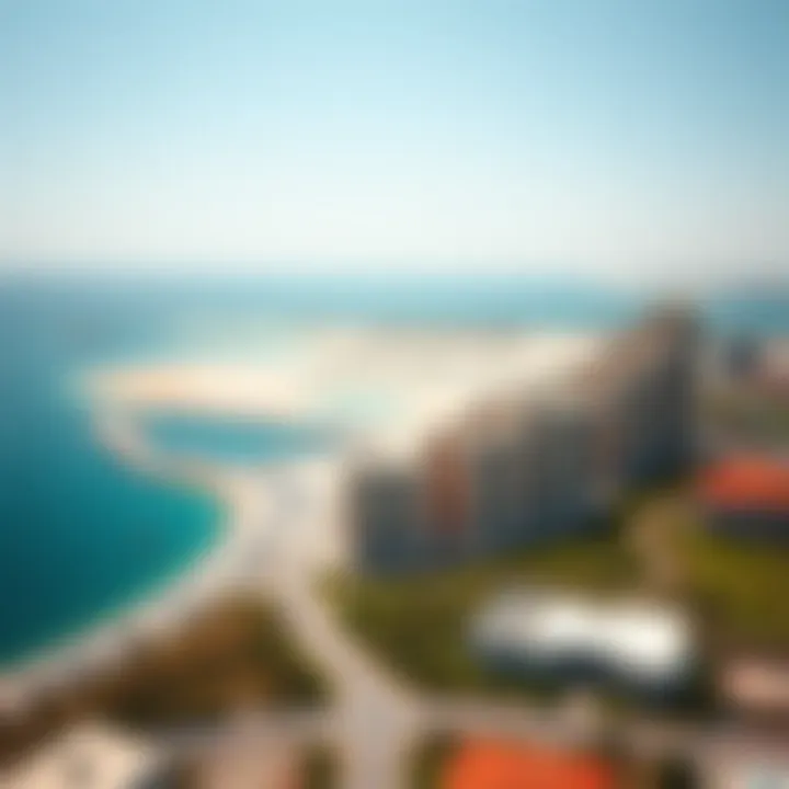 Aerial Perspective of Barasti Beach Aerial view of Barasti Beach and its surroundings