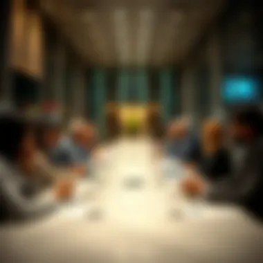 Business professionals discussing market strategies in UAE