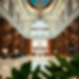 Luxurious hotel lobby with elegant design