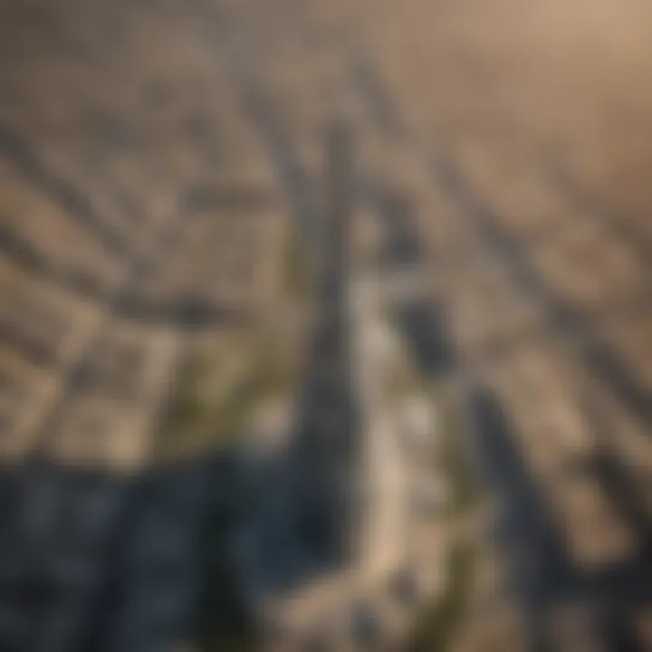 Aerial view of Burj Al Jazeera showcasing its unique architectural design