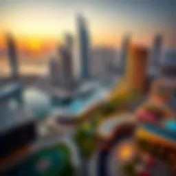 A stunning view of Dubai Marina with modern coworking spaces