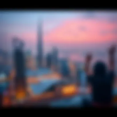 Panoramic View of Downtown Dubai A panoramic view of Downtown Dubai showcasing Burj Khalifa and Dubai Mall