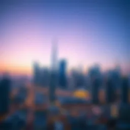 Stunning skyline view of Dubai's downtown at dusk