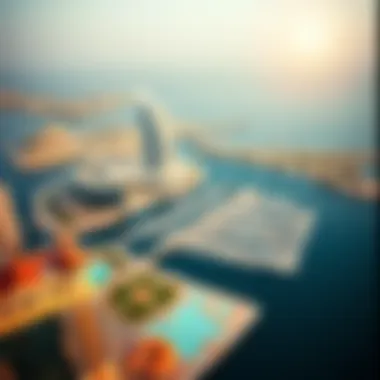 Aerial View of Dubai Ferry Marina An aerial view of the Dubai Ferry Marina highlighting its connectivity