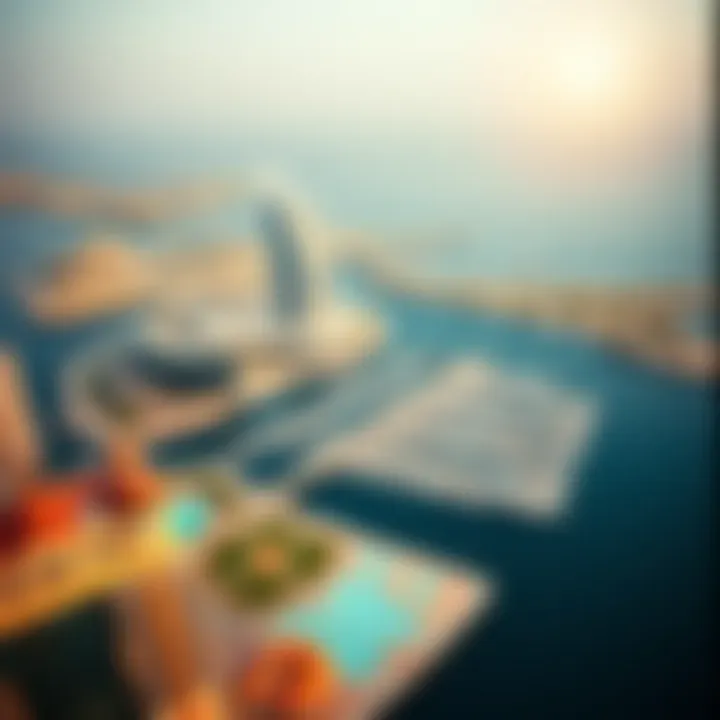 Aerial View of Dubai Ferry Marina An aerial view of the Dubai Ferry Marina highlighting its connectivity