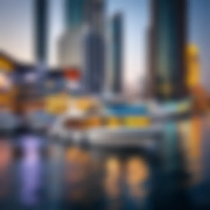 Ferry Docking at Dubai Ferry Marina A ferry docking at the marina with modern architectural designs