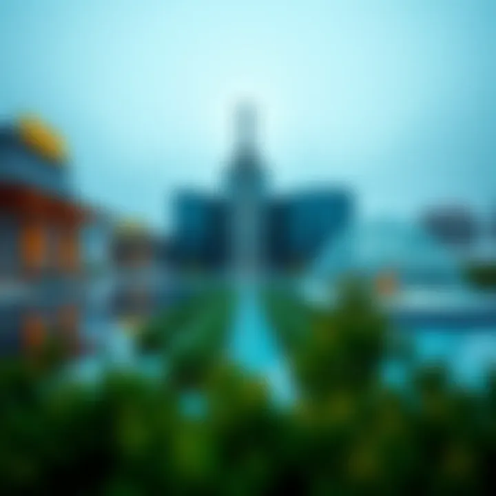 Commercial facilities and recreational areas within Dubai International Park