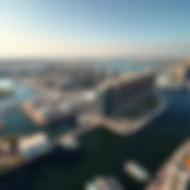 A stunning aerial view of Emaar Dubai Creek Harbour showcasing its waterfront amenities and modern architecture