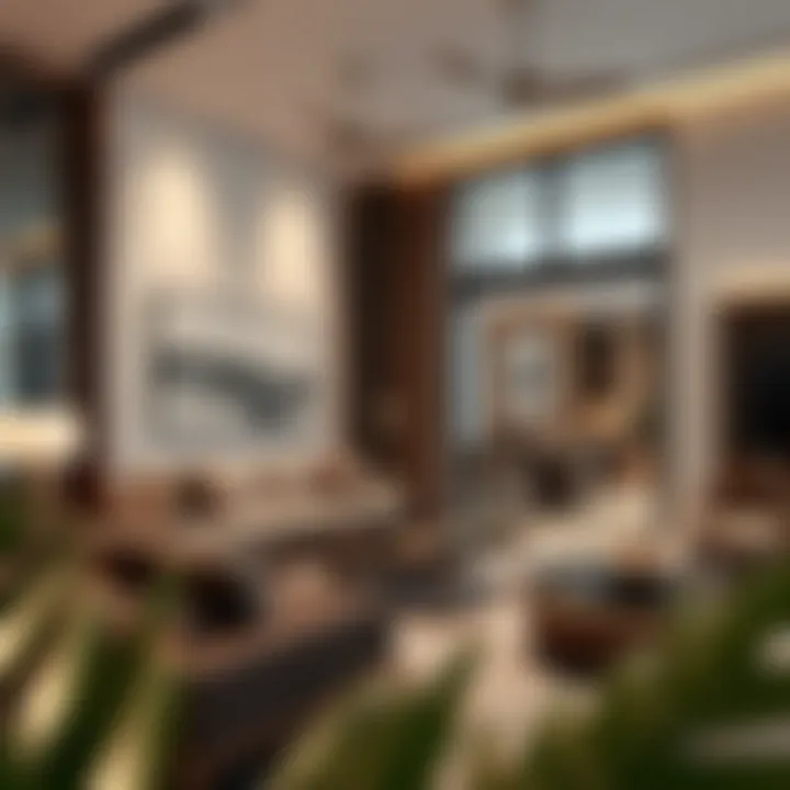 Stylish lounge area within an executive residence showcasing contemporary design