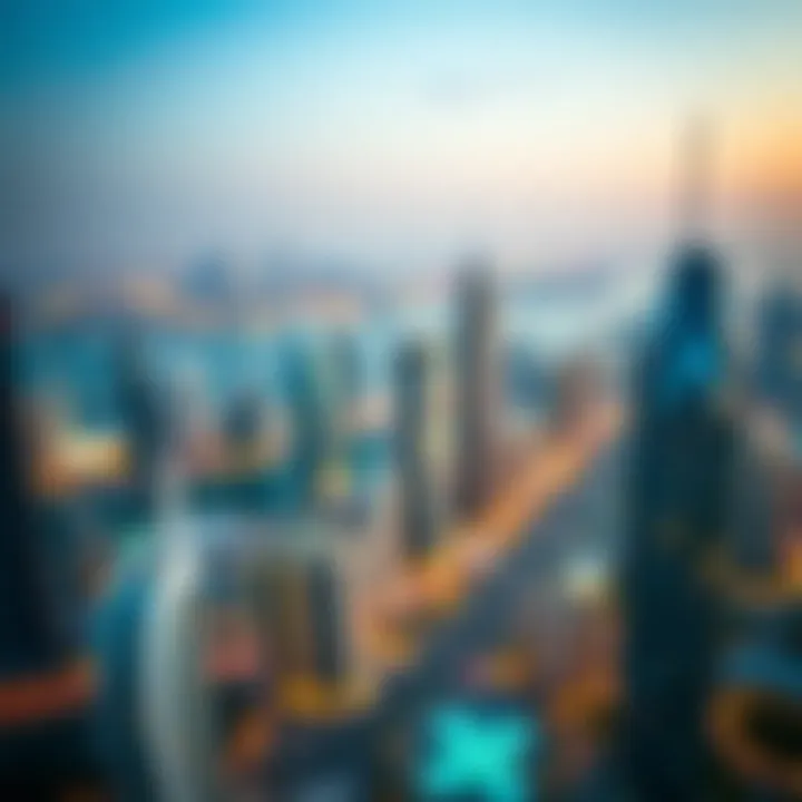 Luxury Skyline of Dubai Aerial view of Dubai's skyline showcasing luxury developments