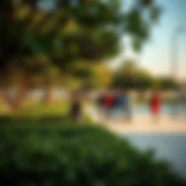 Visitors at حديقة الرقايب Visitors enjoying the serene environment of حديقة الرقايب