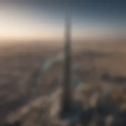 Stunning view of Burj Khalifa towering over the city skyline