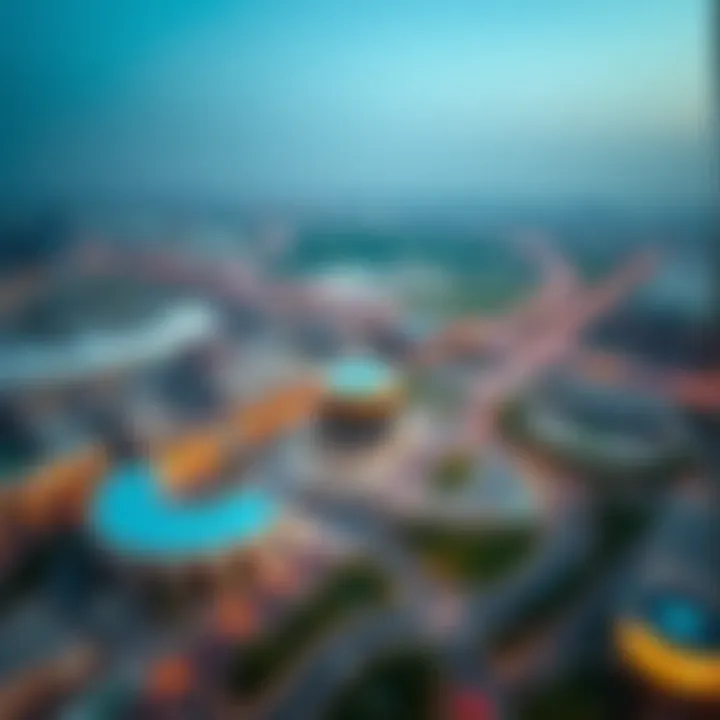 Aerial View of JVC Aerial view of Jumeirah Village Circle highlighting its infrastructure and accessibility