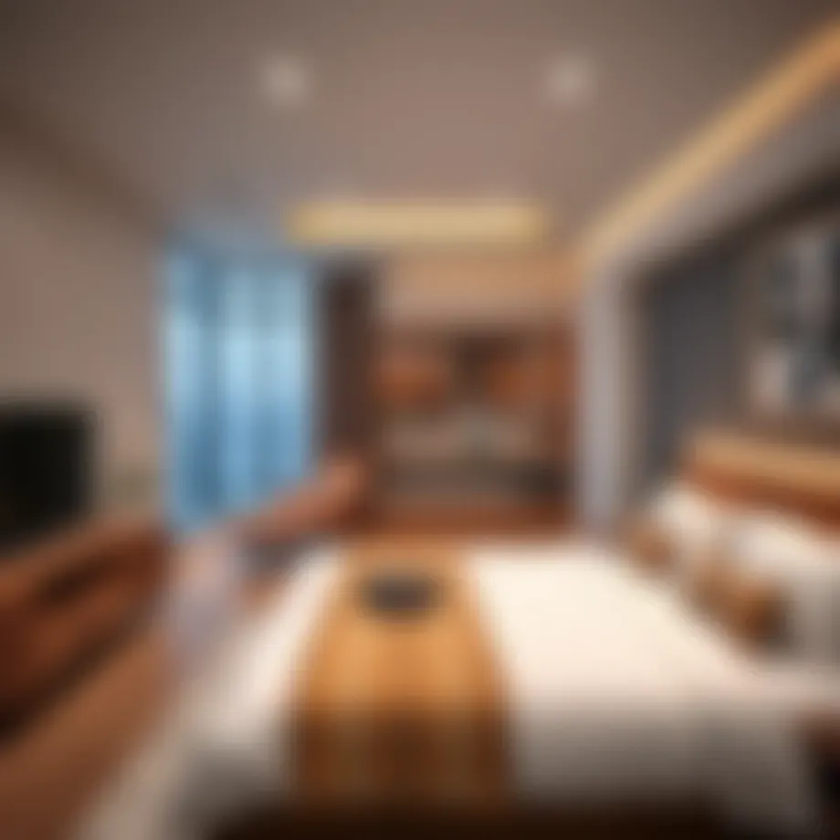 Modern private room for rent in JVC showcasing stylish decor and amenities