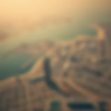 Aerial Perspective of جبل علي's Industrial Landscape Aerial view of جبل علي showcasing its extensive coastline and industrial zones.