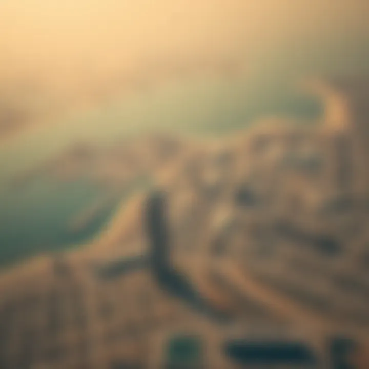 Aerial Perspective of جبل علي's Industrial Landscape Aerial view of جبل علي showcasing its extensive coastline and industrial zones.