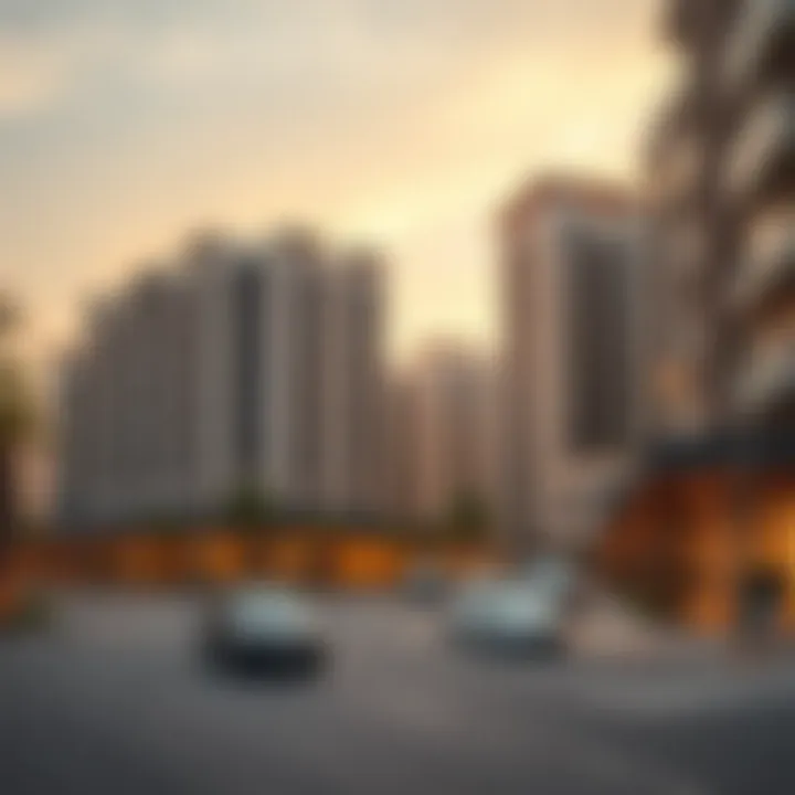 A modern real estate development project near Khalid Bin Waleed Street.