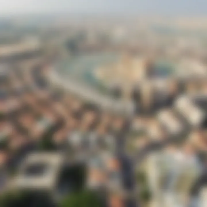 Aerial view of bustling neighborhoods in Dubai