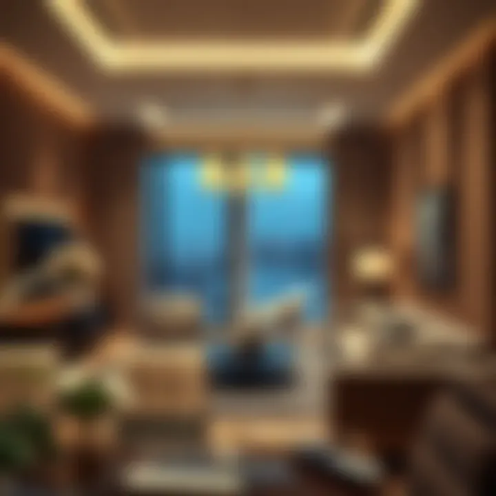 Interior Design at Miraclz Danube Luxurious interior design elements of a residential unit in the Miraclz Danube Project.