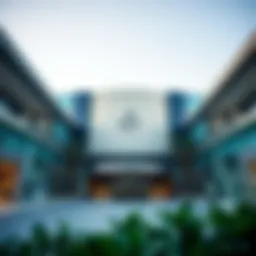 Exterior view showcasing the modern architecture of Mirdif Mall.