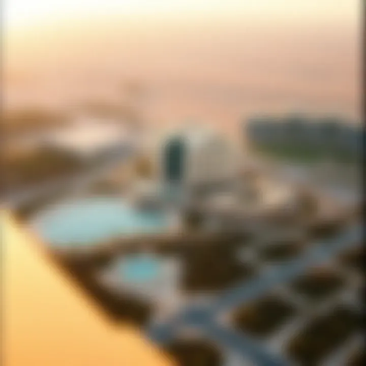 Aerial view of the serene landscape surrounding مجمع الريف