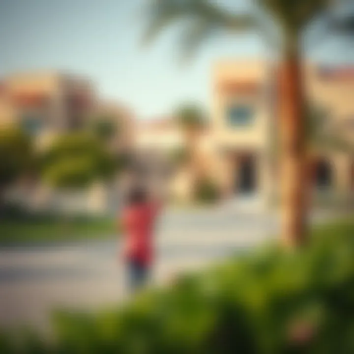 Community Lifestyle Around Nad Al Sheba Gardens Villas Community atmosphere surrounding Nad Al Sheba Gardens Villas showcasing lifestyle and greenery