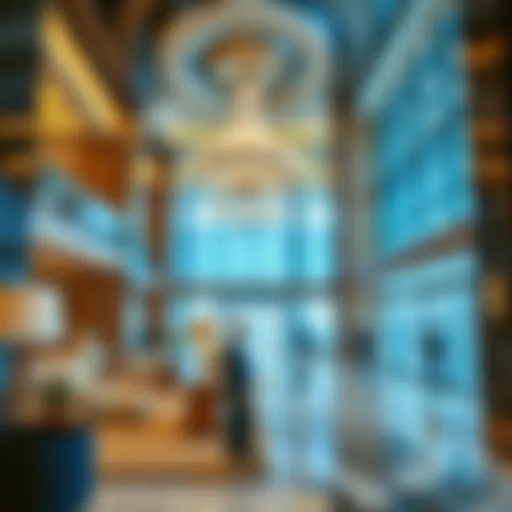 Luxurious interior lobby of Nakheel Riu Deira Island Hotel featuring elegant design
