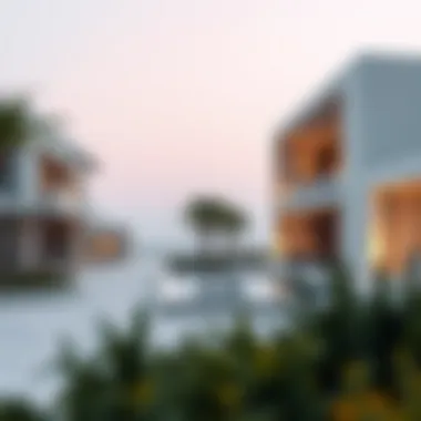 Luxury Properties on the Beachfront Luxurious beachfront properties on Pacific Al Marjan Island highlighting modern architectural designs