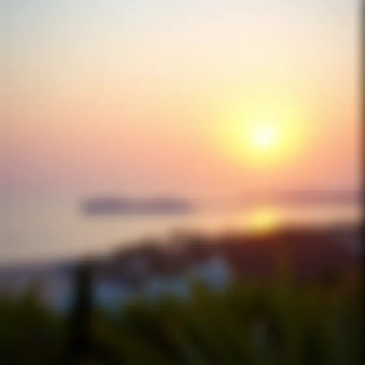 Serene Sunset Over Marjan Island A scenic sunset over the Marjan Island, emphasizing the tranquil lifestyle and natural beauty