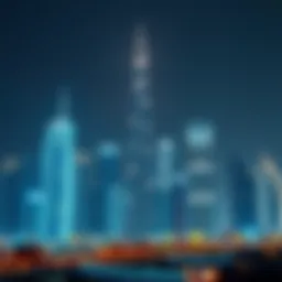 Skyline of Dubai showcasing iconic skyscrapers