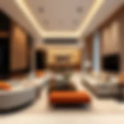 Contemporary room interior showcasing modern design