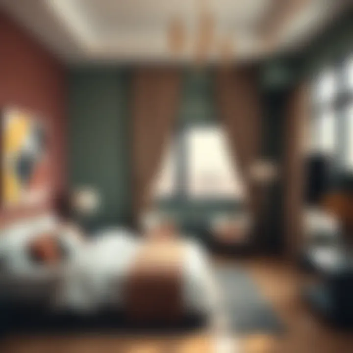 Charming Rental Room Interior Cozy furnished room with vibrant decor available for rent in International City