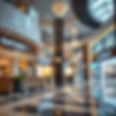 Luxury Shopping Mall Near Dubai Airport Interior view of a luxury shopping mall near Dubai Airport showcasing high-end brands