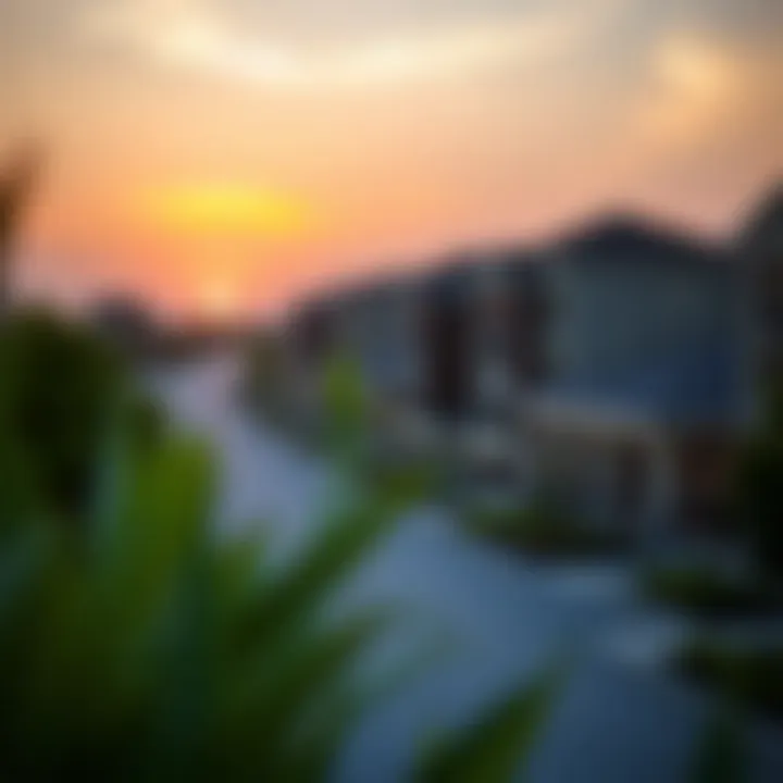 Stunning sunset over Sobha Creek Vistas Reserve highlighting the vibrant community atmosphere