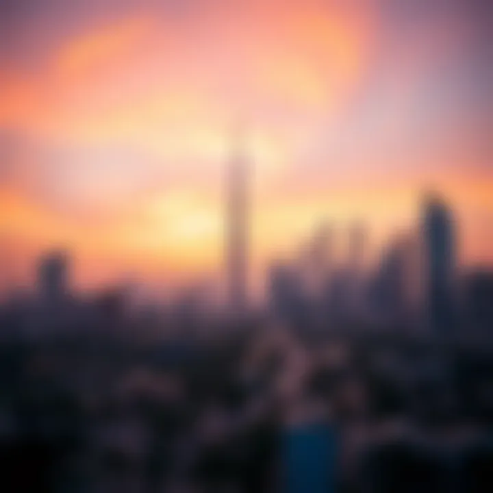 Dubai Skyline Featuring Sobha Realty Station Panoramic view of Dubai's skyline with Sobha Realty Station in focus