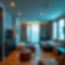 Modern studio apartment interior in Burjuman