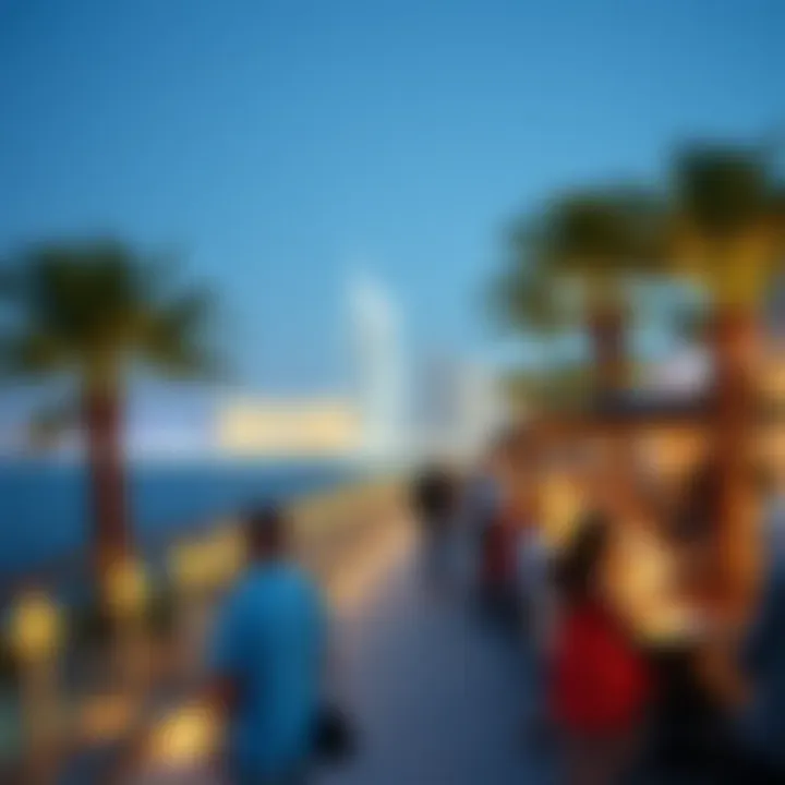 Leisure and Lifestyle at the Terrace Visitors enjoying leisure activities at the terrace on the corniche