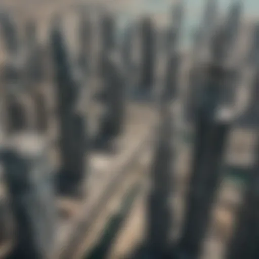 Aerial view of Dubai Marina showcasing iconic skyscrapers