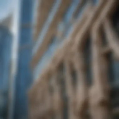 Close-up of a unique architectural detail in Dubai Marina