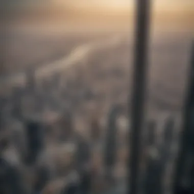 Panoramic skyline view from the observation deck of Burj Khalifa