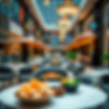 Diverse Culinary Experiences at Dubai Mall A vibrant dining scene at Dubai Mall with diverse culinary offerings