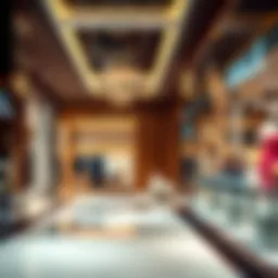 Luxurious retail space showcasing high-end fashion brands