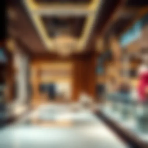 Luxurious retail space showcasing high-end fashion brands