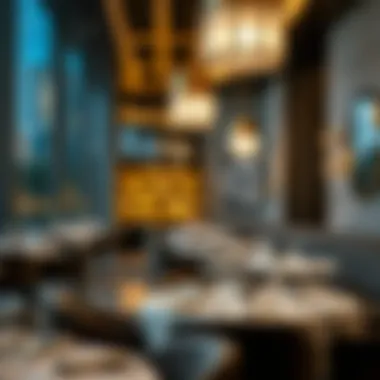 Luxurious Dining Ambiance Luxurious dining ambiance at a top Michelin star restaurant in Dubai