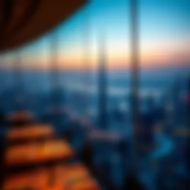 Stunning Skyline View A stunning skyline view from a Michelin star restaurant in Dubai