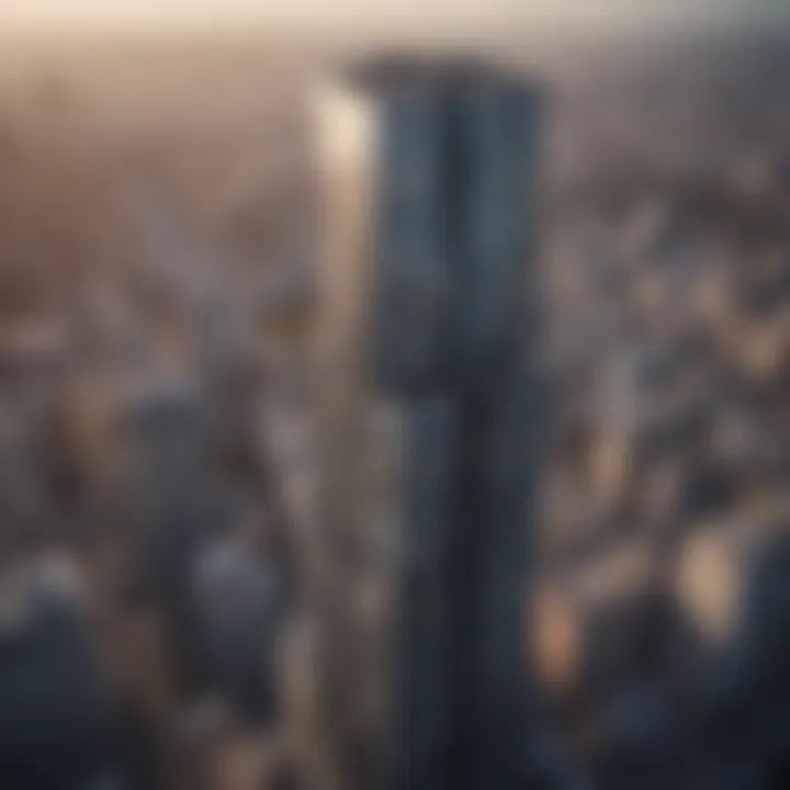 Aerial view of SBR Tower showcasing its striking architecture