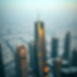 Aerial view of Standard Chartered Tower showcasing its unique architectural design