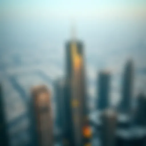 Aerial view of Standard Chartered Tower showcasing its unique architectural design